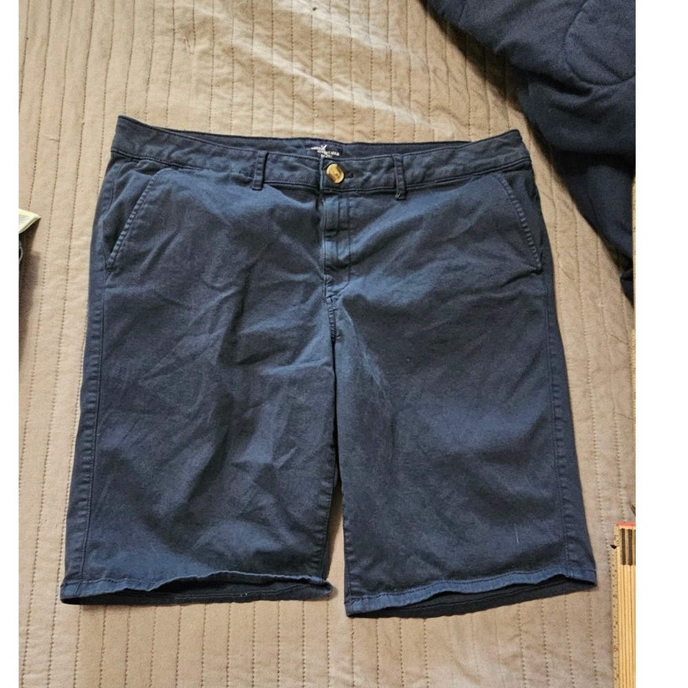 American Eagle Outfitters Mens Navy Blue Super Stretch Chino Shorts Size 18